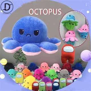 Bạch tuộc cảm xúc nhồi bông lật ngược hai mặt dễ thương