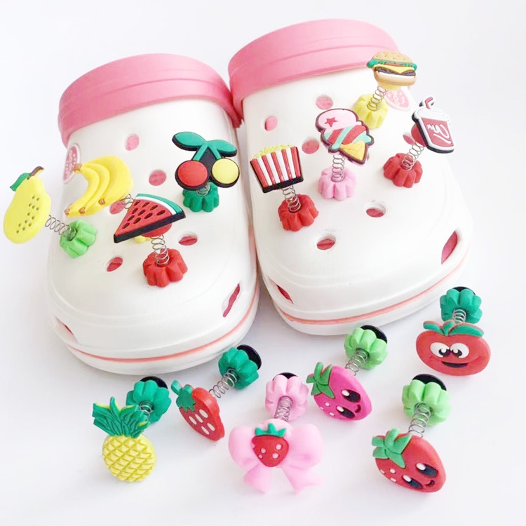 [Lò xo 2D] Nút gắn dép - Jibbitz - Sticker dép sục lò xo hình 2D dễ thương