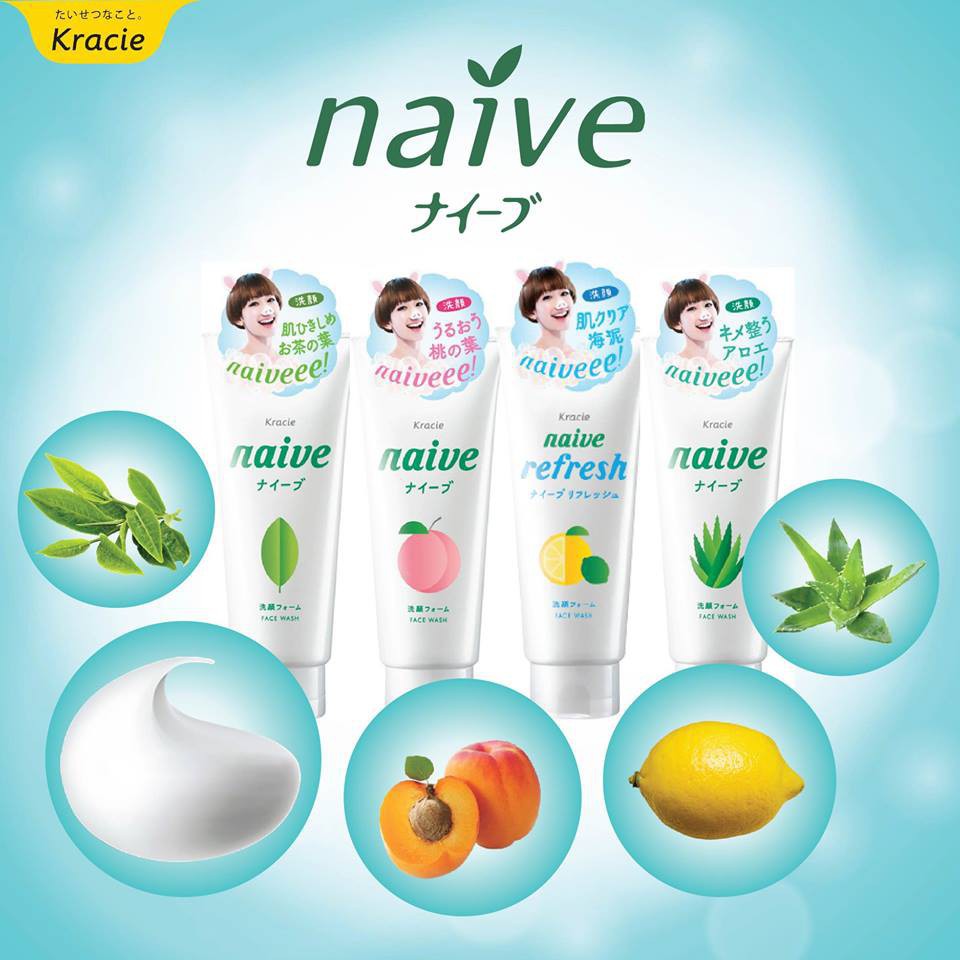 Sữa rửa mặt Kracie Naive Face Wash 130g Nhật Bản