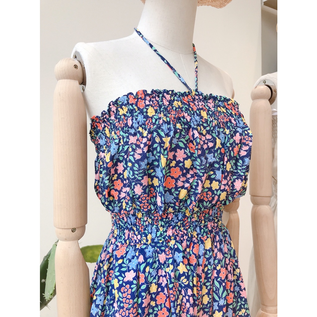 Bộ Jumpsuit ngắn MIEU cột dây - HM11 (FS Xanh đen/ Be) | BigBuy360 - bigbuy360.vn