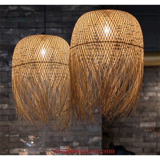 Đèn tre đèn mây tre tua rua size 40*60cm