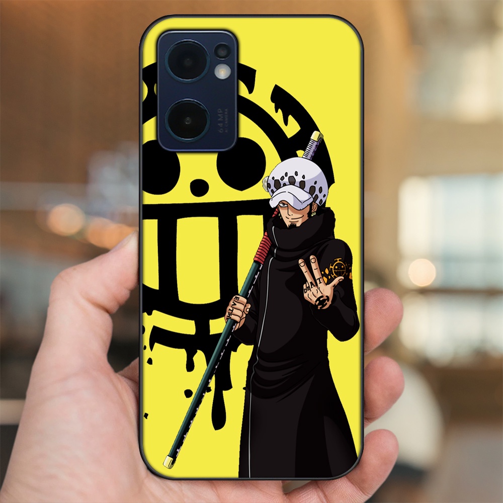 Ốp lưng Oppo Reno 7 5G viền đen in hình Law One Piece