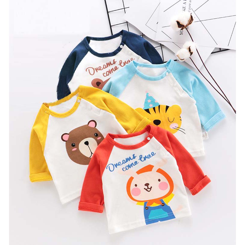 Áo cotton dài tay cao cấp mặc thu đông cho bé trai bé gái ADT01