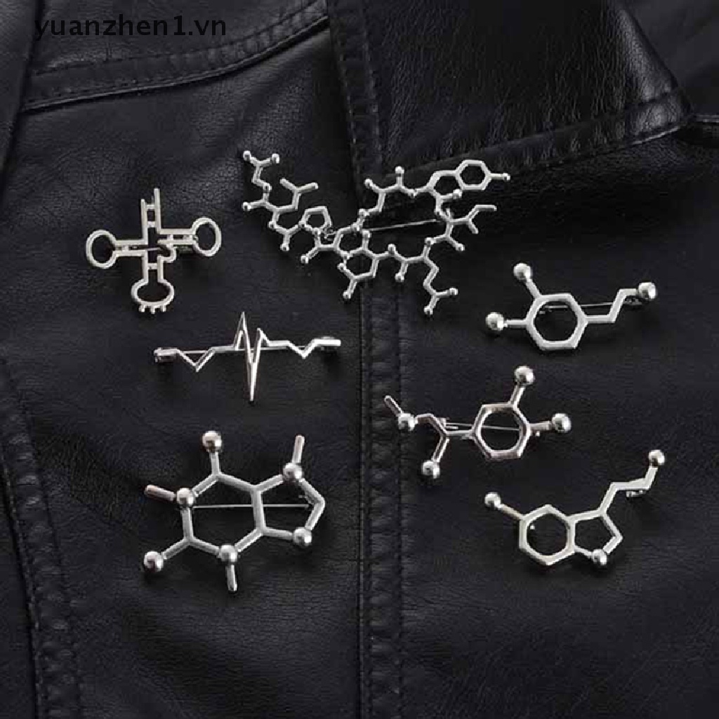 Zheng Huy Hiệu Cài Áo / Túi Xách Tráng Men Hình Cấu Trúc Hóa Học