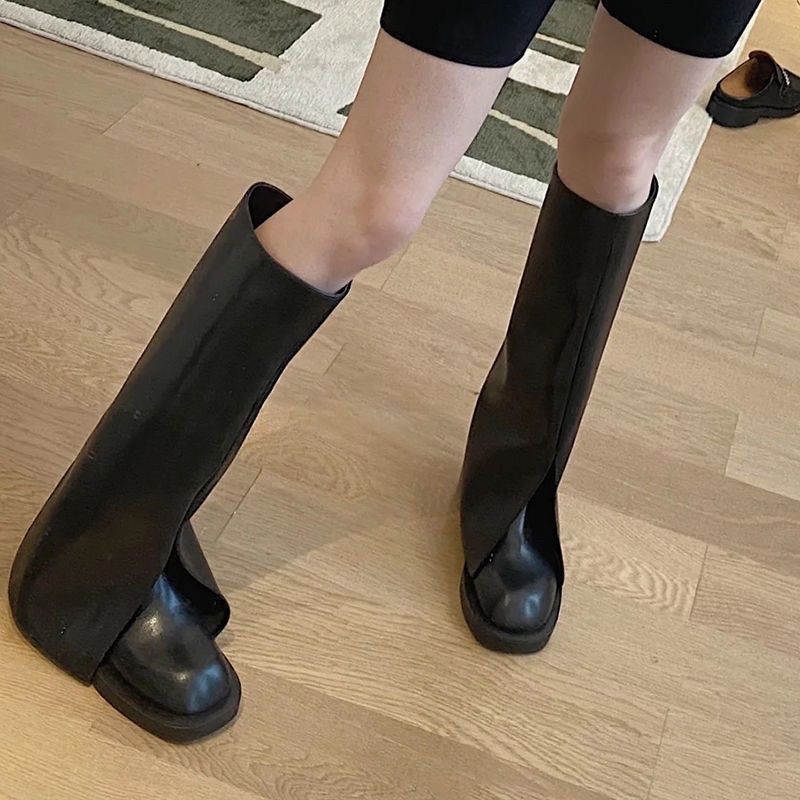 Boot nữ 2 mảnh xoè cá tính bốt nữ ống ủng xoè phá cách bốt chiến binh