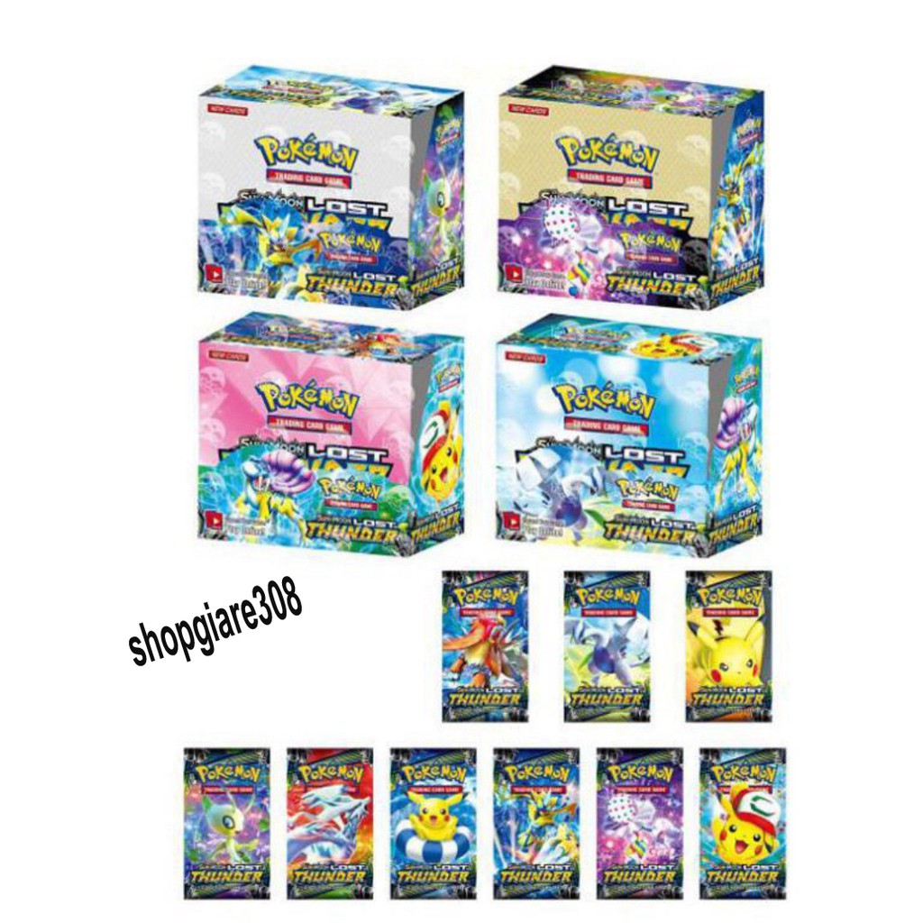 BỘ 324 lá thẻ bài POKEMON Board game Pokemon Tcg: Sun & Moon