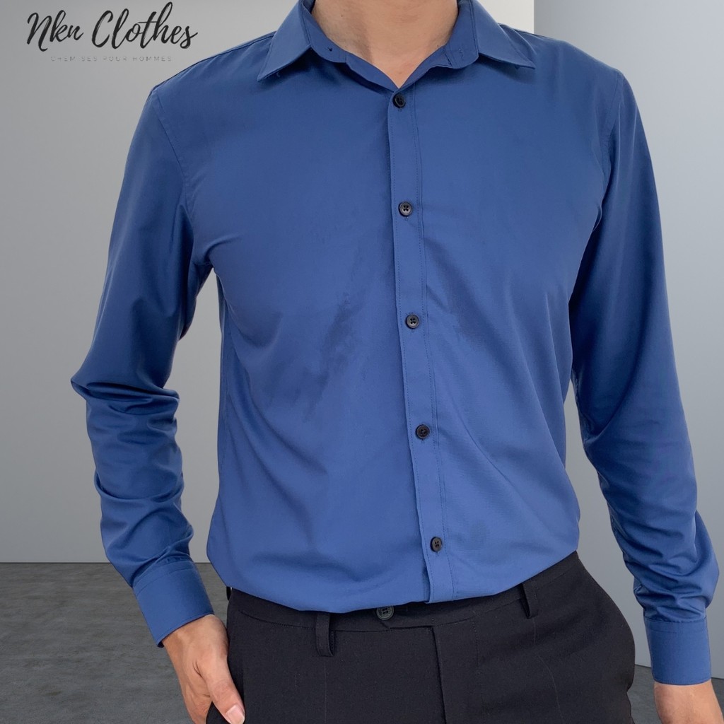 Áo sơ mi nam dài tay trơn đủ màu, vải cao cấp, thoáng mát, thấm hút mồ hôi, chống nhăn NKN | BigBuy360 - bigbuy360.vn
