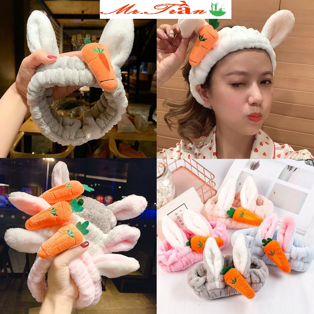 BĂNG ĐÔ MAKEUP TAI THỎ NGÂM CÀ RỐT CAO CẤP CHO BẠN GÁI
