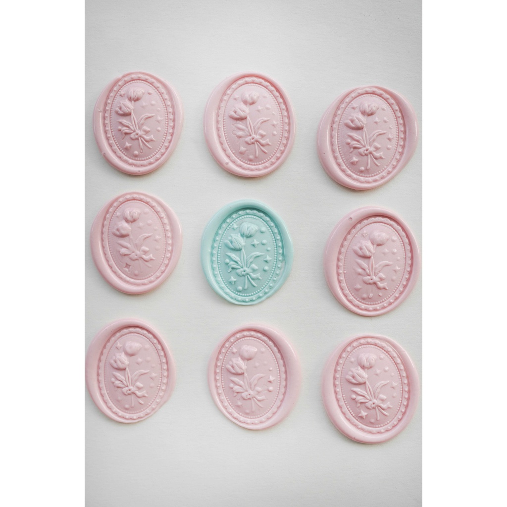 Con dấu sáp niêm phong - mẫu hoa oval