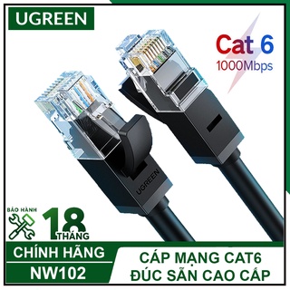 Cáp Mạng Dây Tròn Cat6 Đúc Sẵn Cao Cấp, UGREEN NW102 Chính Hãng, Hỗ Trợ Tốc Độ 1000Mbps