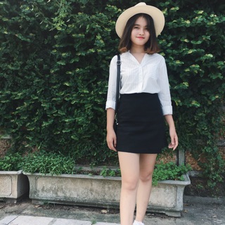 Chân váy chữ A lệch vạt - made by Bazzi