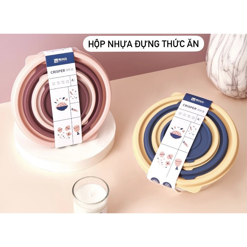 Bộ 4 Hộp Nhựa Đựng Thực Phẩm Thức Ăn