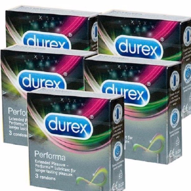 [COMBO SIÊU RẺ]5 hộp Bao cao su Durex Performa hộp 3c giá tốt có chất kéo dài thời gian -CAM KẾT HÀNG CHẤT LƯỢNG TỐT