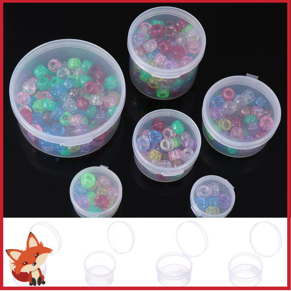 Hộp Nhựa Tròn Trong Suốt Đựng Hạt Làm Móng Tay Tiện Dụng