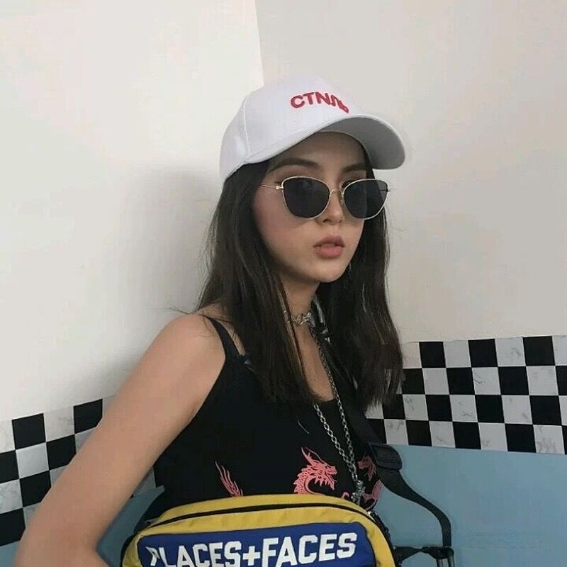 (HENGHA) Kính Mát Mắt Mèo Gọng Kim Loại Màu Kẹo Thời Trang Hip Hop Phương Tây INS