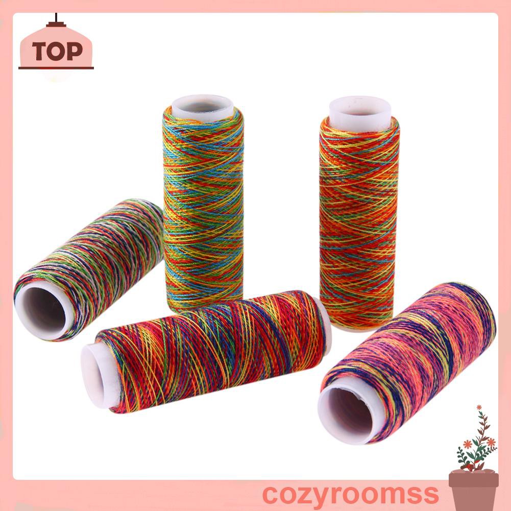 Bộ 5 Cuộn Chỉ Màu Cầu Vồng Dùng May Vá