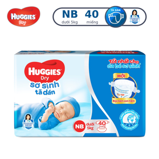 Tã dán sơ sinh Huggies NB40 (dưới 5kg) - Gói 40 miếng