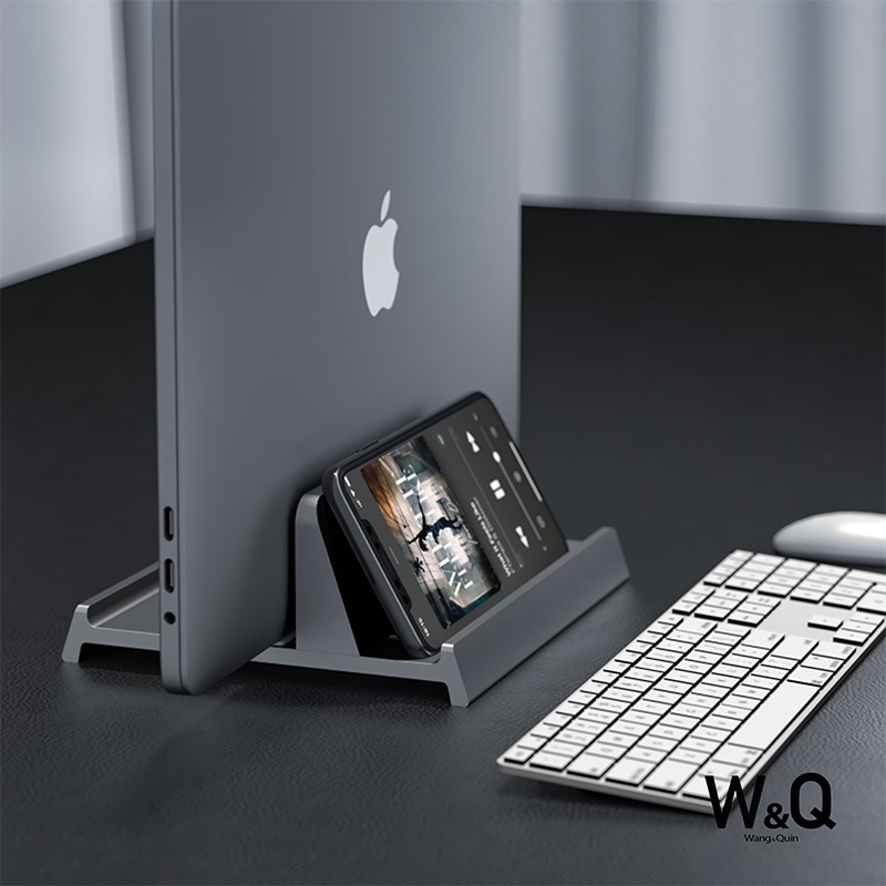 Sẵn VN - Đế dựng Macbook/ Surface/ iPad / Laptop giá đỡ kép hợp kim nhôm dạng đứng / Nhựa ABS Cao Cấp cho góc làm việc