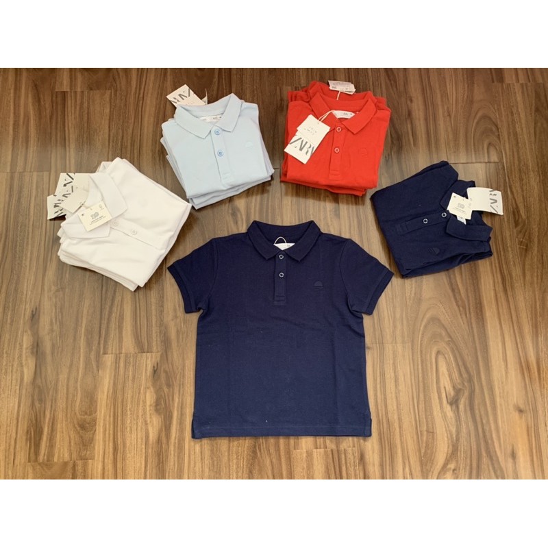 Áo thun polo Zara xanh lơ 12/18