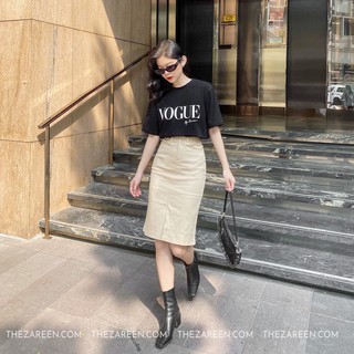CHÂN VÁY DÀI XẺ GIỮA BASIC ZAREEN VAB08 NUDE