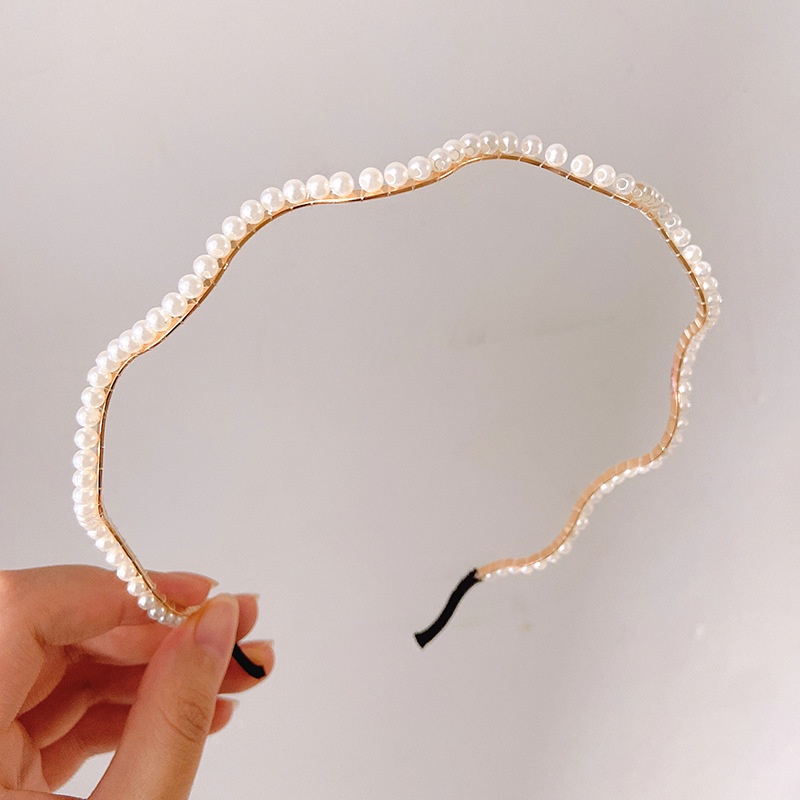 Băng đô bờm cài tóc ngọc trai đính đá phong cách Hàn Quốc iLita mấn áo dài tết cô dâu cho nữ tiểu thư đẹp sang trọng
