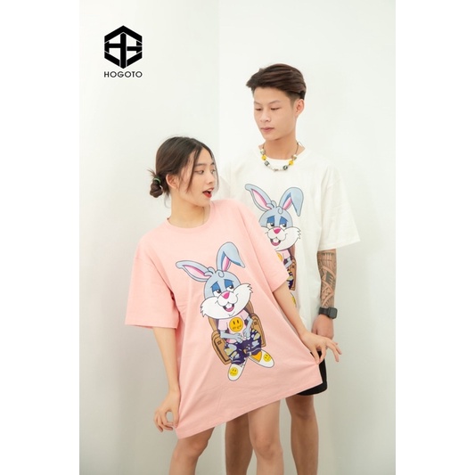 Áo thun tay lỡ DREW House thỏ Hogoto shop ,áo phông cotton nam nữ unisex  form rộng oversize