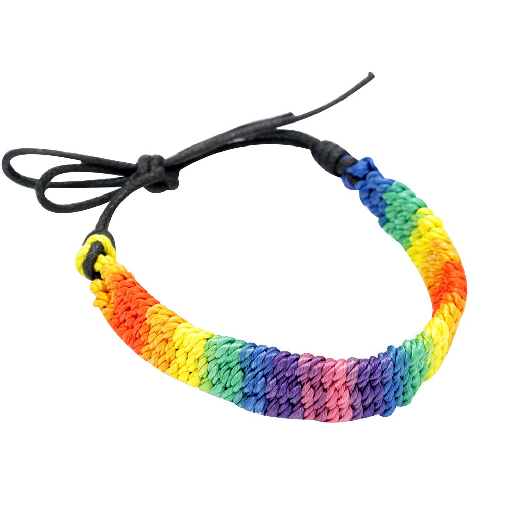 Vòng Tay Giả Da Màu Sắc Cầu Vồng Vintage Cho Nữ