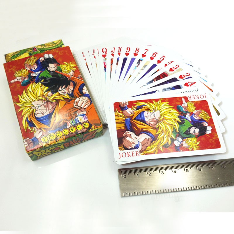 Bộ bài Tây anime dragon ball, bộ tú poker 7 viên ngọc rồng songoku songohan ca đíc 54 lá in hình anime manga dễ thương đ