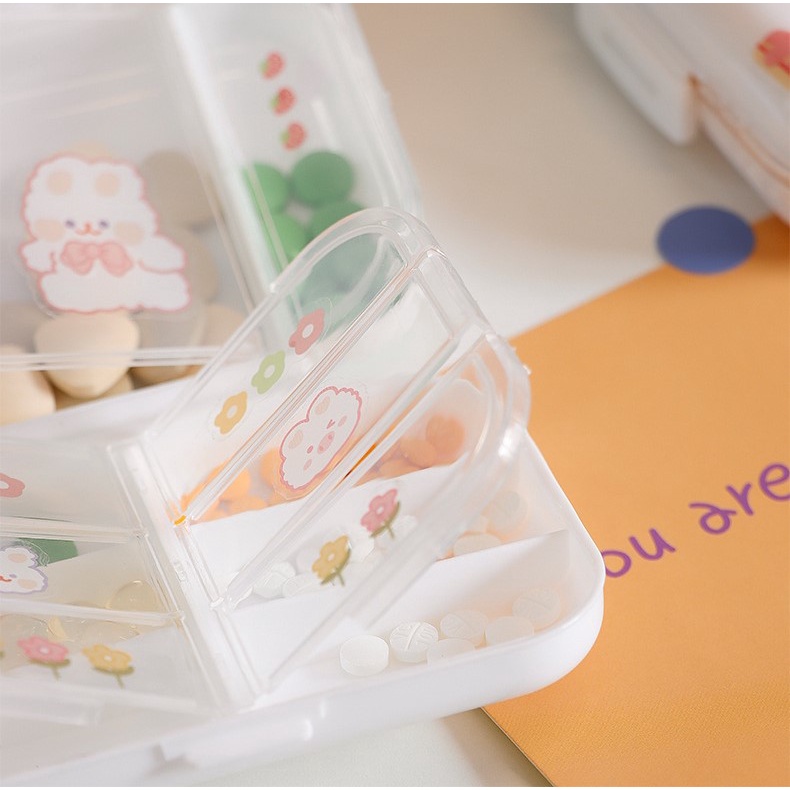 Hộp đựng trang sức/thuốc uống/đinh vít mini nắp đậy trong suốt tiện dụng