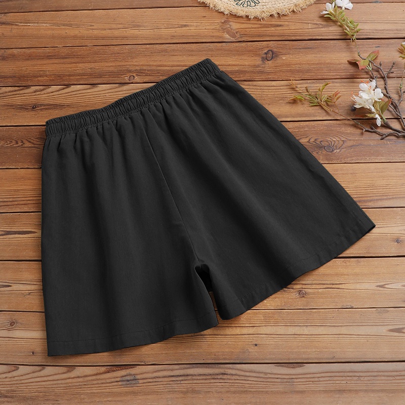 Quần Short Cotton Lưng Thun Ống Rộng Đơn Giản ZANZEA Dành Cho Nữ