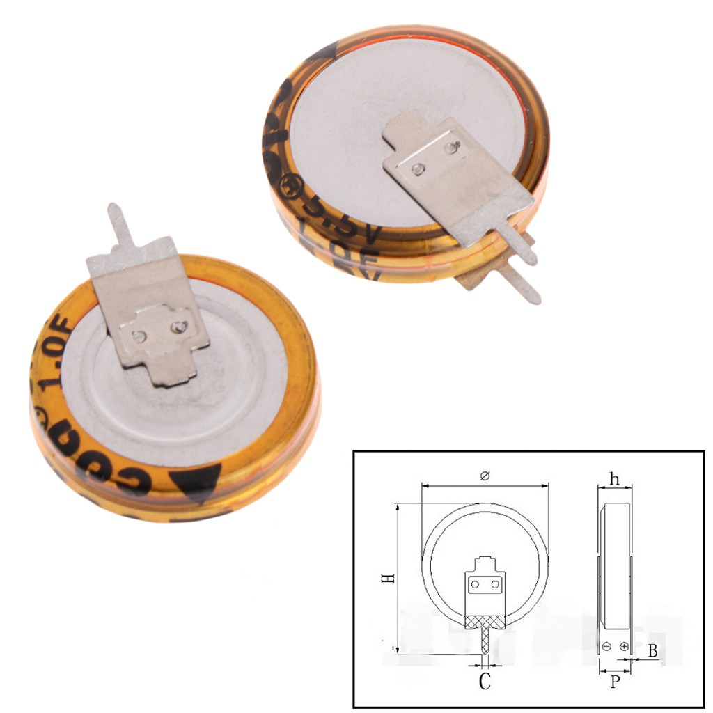 Set 2 tụ điện 5.5 V 1.0F 5mm chuyên dụng
