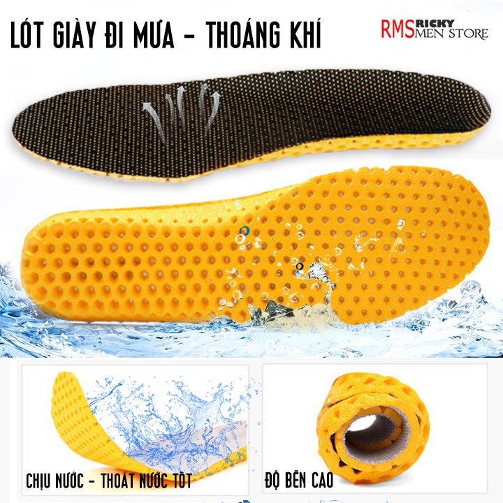 Lót giày chịu nước - đi mưa - khử mùi thoáng khí mùa hè