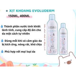 Xịt Khoáng Evoluderm 400ml Pháp