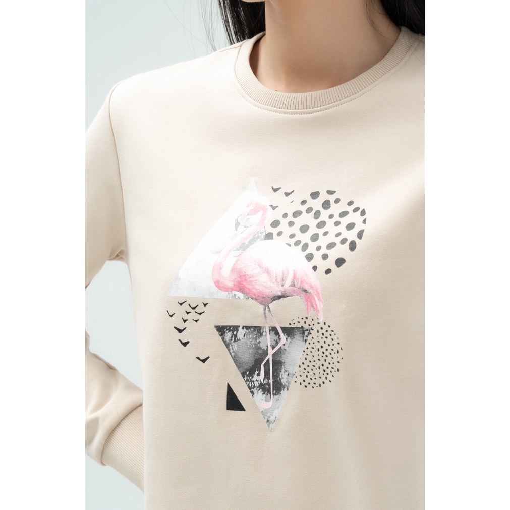 Áo nỉ nữ YODY cổ tròn sợi cotton Eco in hình Flamingo ATN4424 | BigBuy360 - bigbuy360.vn
