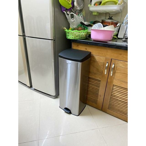 Thùng rác inox FITIS đạp chân 22l lớn dùng trong nhà bếp Thùng rác nhà hàng