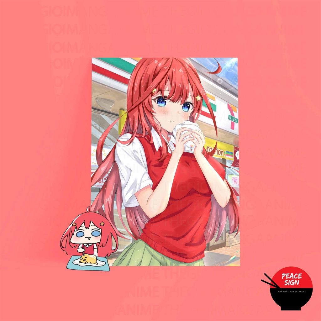 (NHIỀU MẪU) Tấm postER giấy 260gsm NAKANO ITSUKI - Gotoubun no Hanayome NHÀ CÓ NĂM NÀNG DÂU