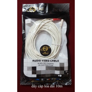 Dây cáp loa jack 3.5 ra 2 đầu bông sen av dài 10m jsj - choseal