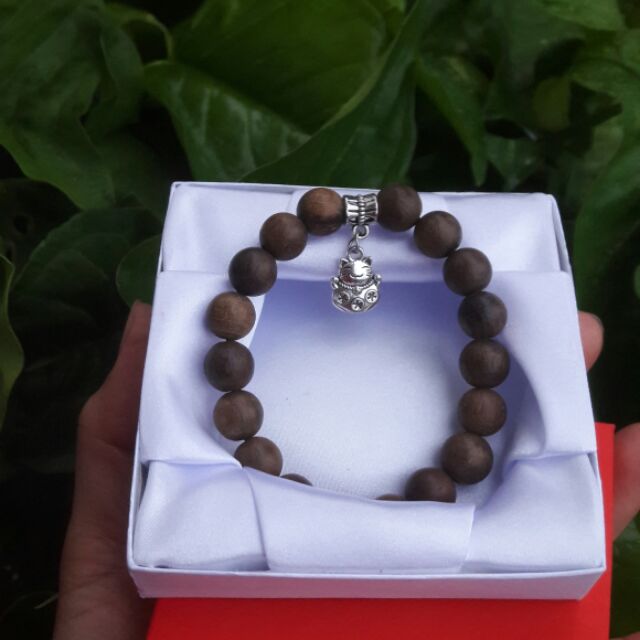 VÒNG GỖ DÂU RỪNG NGÀN NĂM GẮN CHARM TÙY YÊU THÍCH 10 LY