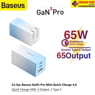 Cốc sạc nhanh baseus 65w baseus gan3 pro quick 4.0