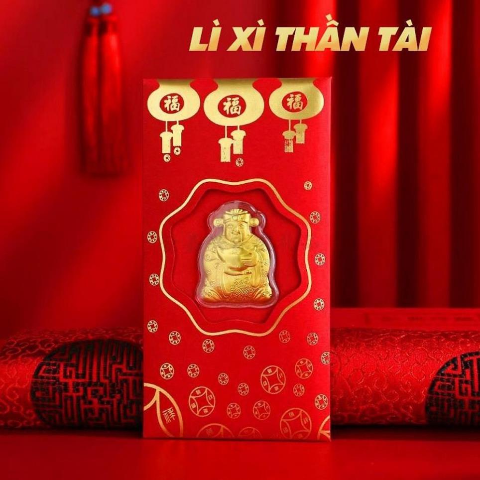 Bao lì xì thần tài vàng 24k từ Đài Loan