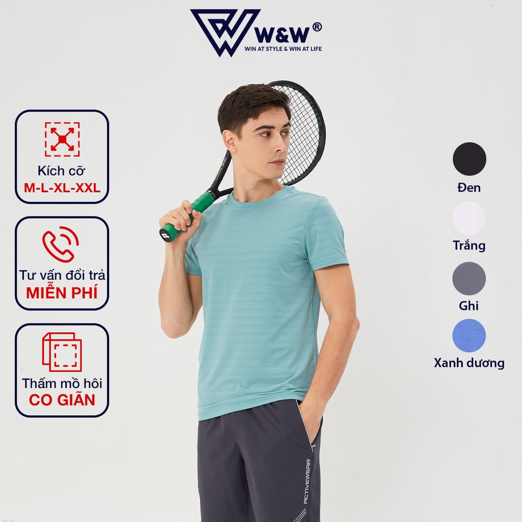 Áo Thun Nam Cổ Tròn W&W Thiết Kế Basic Trẻ Trung, Vải Coolmax Thoáng Mát, Đàn Hồi Tốt, Giữ Form Bền WTS54R