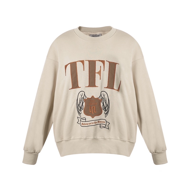 ÁO NỈ DÀI TAY THEFLUSH "FLUSH" ABBREVIATION SWEATER