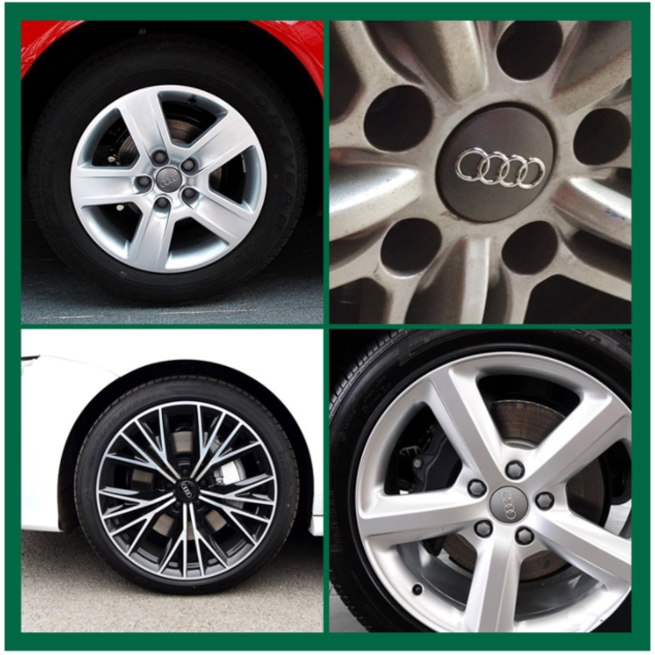 Logo chụp mâm, ốp la zăng bánh xe ô tô Audi, đường kính 60MM và 77MM, chất liệu nhựa ABS cao cấp