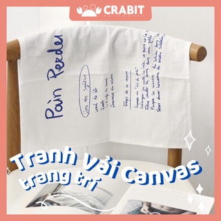 Tranh vải canvas treo trường, khăn trải bàn ăn phong cách vintage