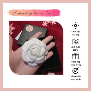 Hoa trà mini kép- tag cài áo Thanh Phuong Le