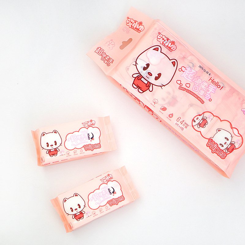 Khăn Giấy Ướt Mini Bỏ Túi 64 Tờ, Khăn ướt mang đi du lịch nhỏ gọn tiện lợi bỏ vừa túi xách