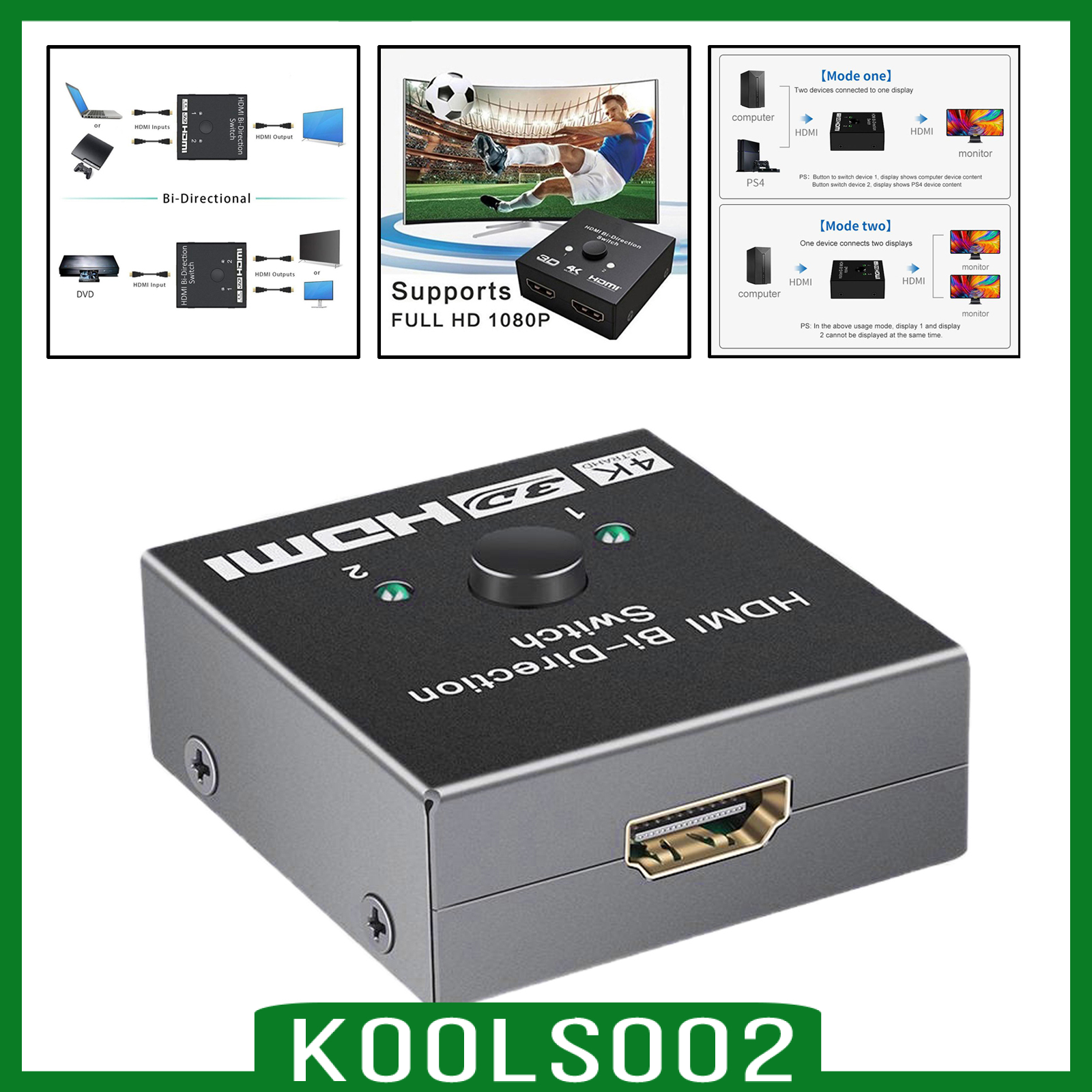 Bộ Chia Hdmi 2 Cổng 1080p Siêu Hd 4k Hdmi 2 Cổng Cho Hdtv