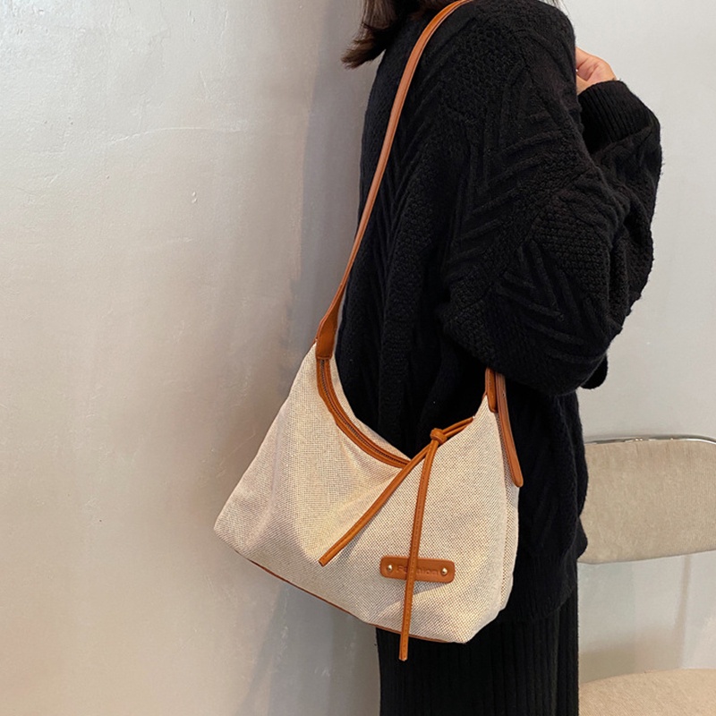 Túi đeo vai IELGY từ vải canvas thiết kế đơn giản thời trang dành cho nữ