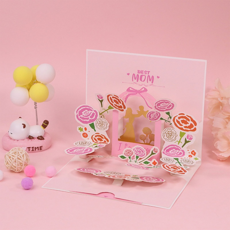 Thiệp Chúc Mừng Ngày Của Mẹ 3D Có Phong Bì Và Hoa Dùng Làm Quà Tặng Sinh Nhật