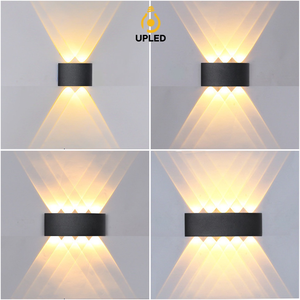 Đèn hắt tường 2 đầu chiếu sáng ngoại thất UPLED trang trí ngoài trời chống nước Nhôm Đúc đa tia